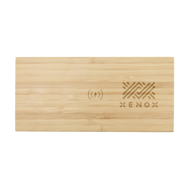 Logo trade promotional merchandise image of: Bamboo Alarm Clock with Wireless Charger